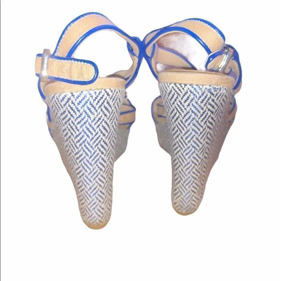 The Limited Tan and Blue Heel Shoes Size 8.5 - Picture 3 of 4